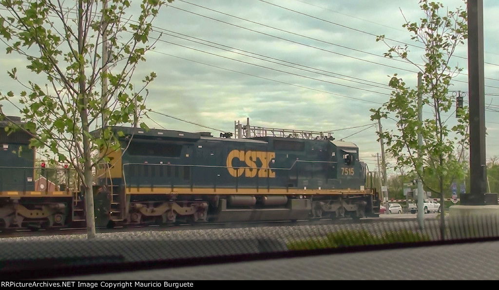CSX C40-8 Locomotive leading the train